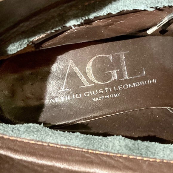 AGL Attilio Giusti Leombruni Black Leather Lace Up Combat Boots Size 9.5 - Picture 13 of 16